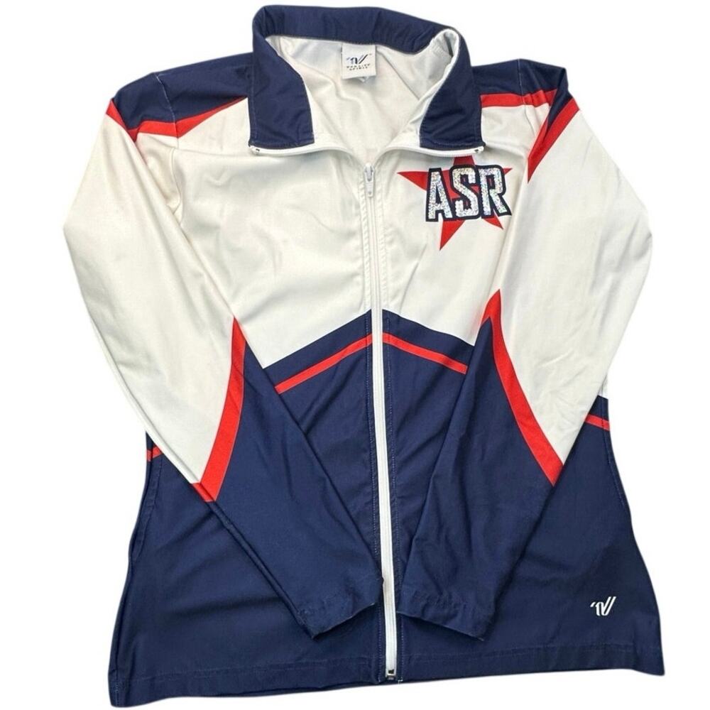 Varsity Spirit Cheer Warmup Jacket Sequin ASR Revolution Colorblock Y2K